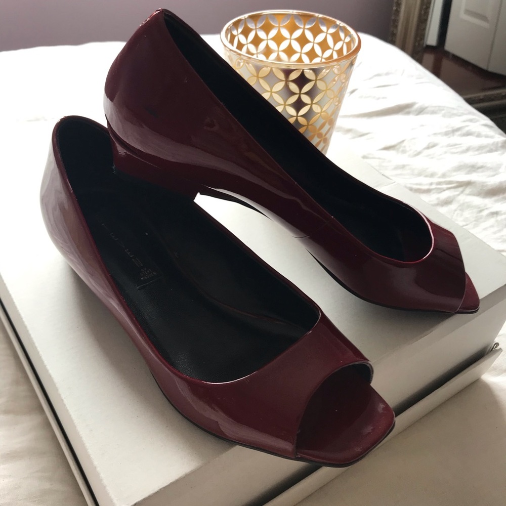 Steven by Steve Madden Red Peep Toe Flats